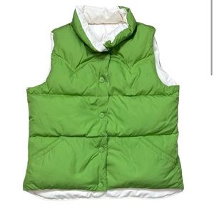 Y2K American Eagle Outfitters Reversible Green and White Puffer Vest Size XL